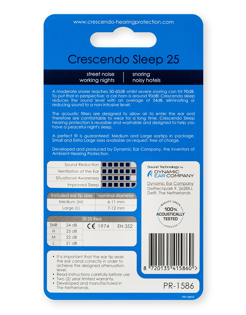 Crescendo - Sleep 25 öronproppar för sömn